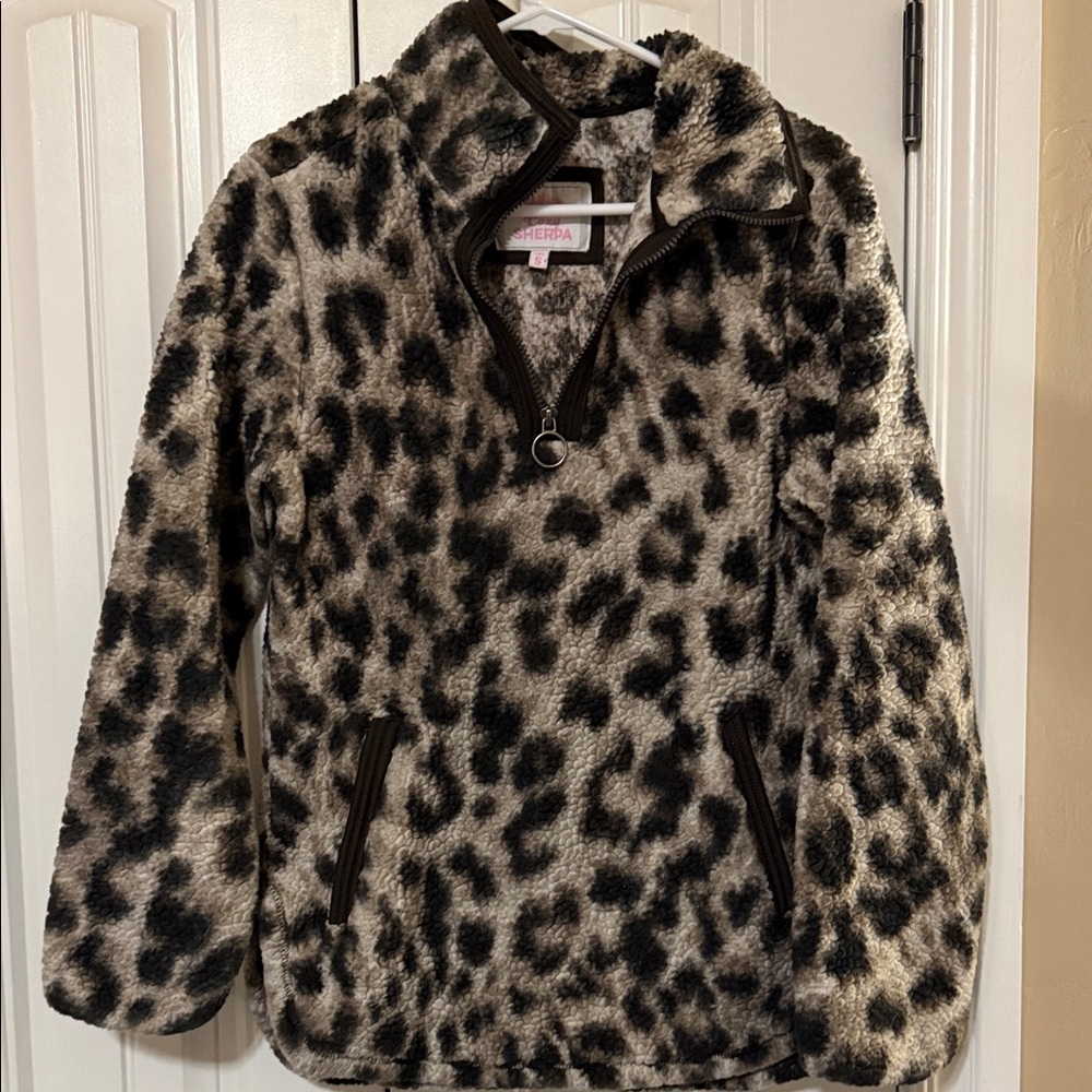 Leopard Print Fleece Sweater